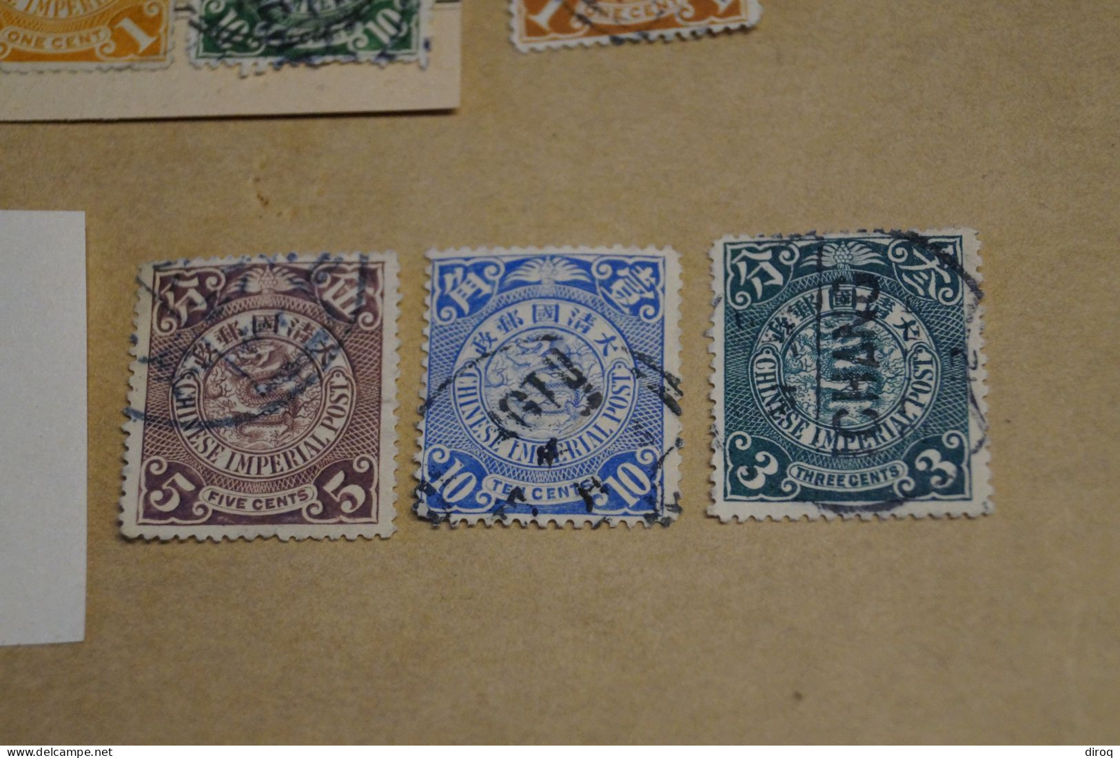 Chine,Chines,lot de 30 timbres oblitérés,1898 - 1910,certains avec surcharges, pour collection,collector