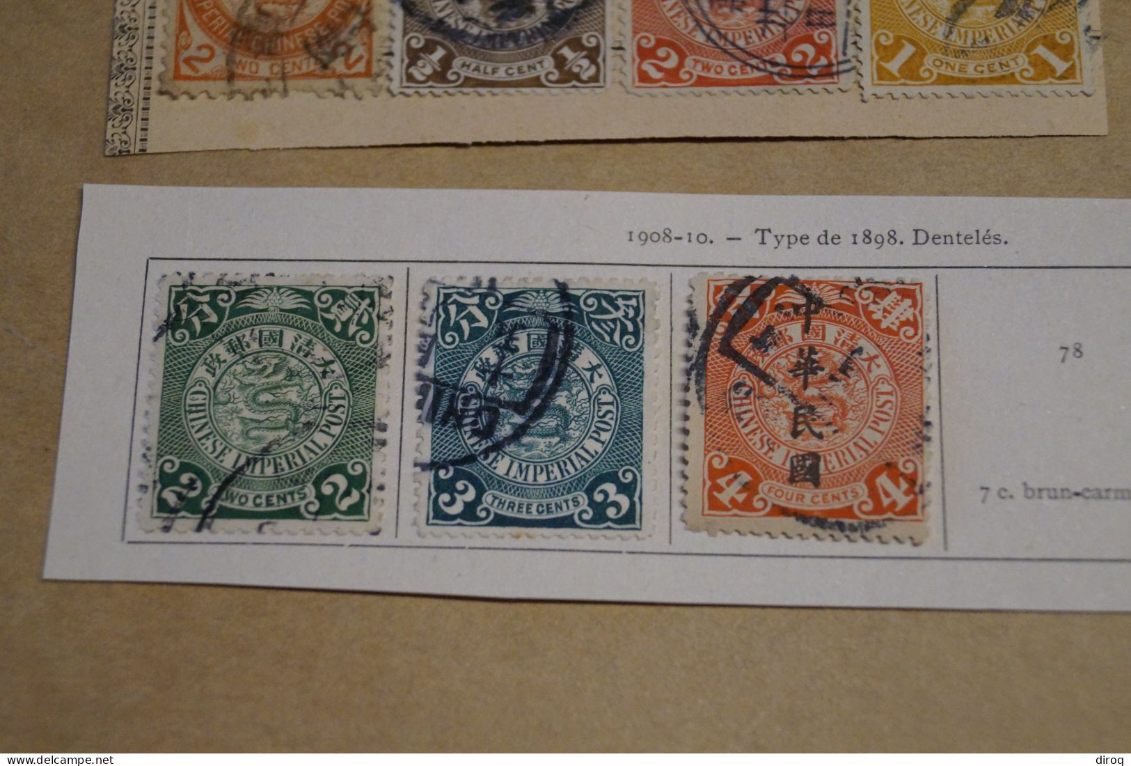 Chine,Chines,lot de 30 timbres oblitérés,1898 - 1910,certains avec surcharges, pour collection,collector