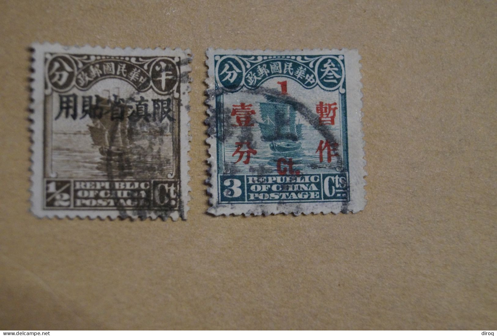 Chine,Chines,lot De 48 Timbres Oblitérés,1913 - 1923,certains Avec Surcharges, Pour Collection,collector - 1912-1949 Republiek