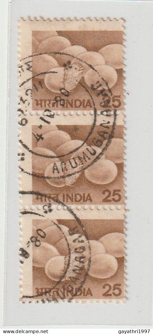 India 1981 Eggs  ERROR    Perforation Shifted Used  Condition Asper Image (e14) - Plaatfouten En Curiosa