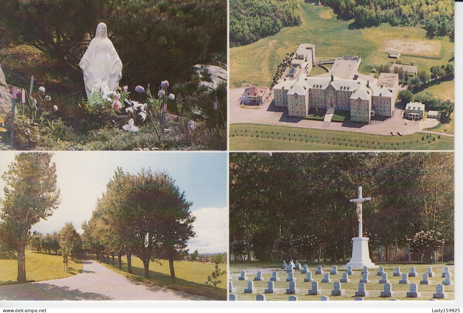 Mont Sainte Famille Sherbrooke  Québec Canada Multi Vues, Complexe D'habitation Aérien Statue Chemin Cimetière CPM 2sc - Sherbrooke