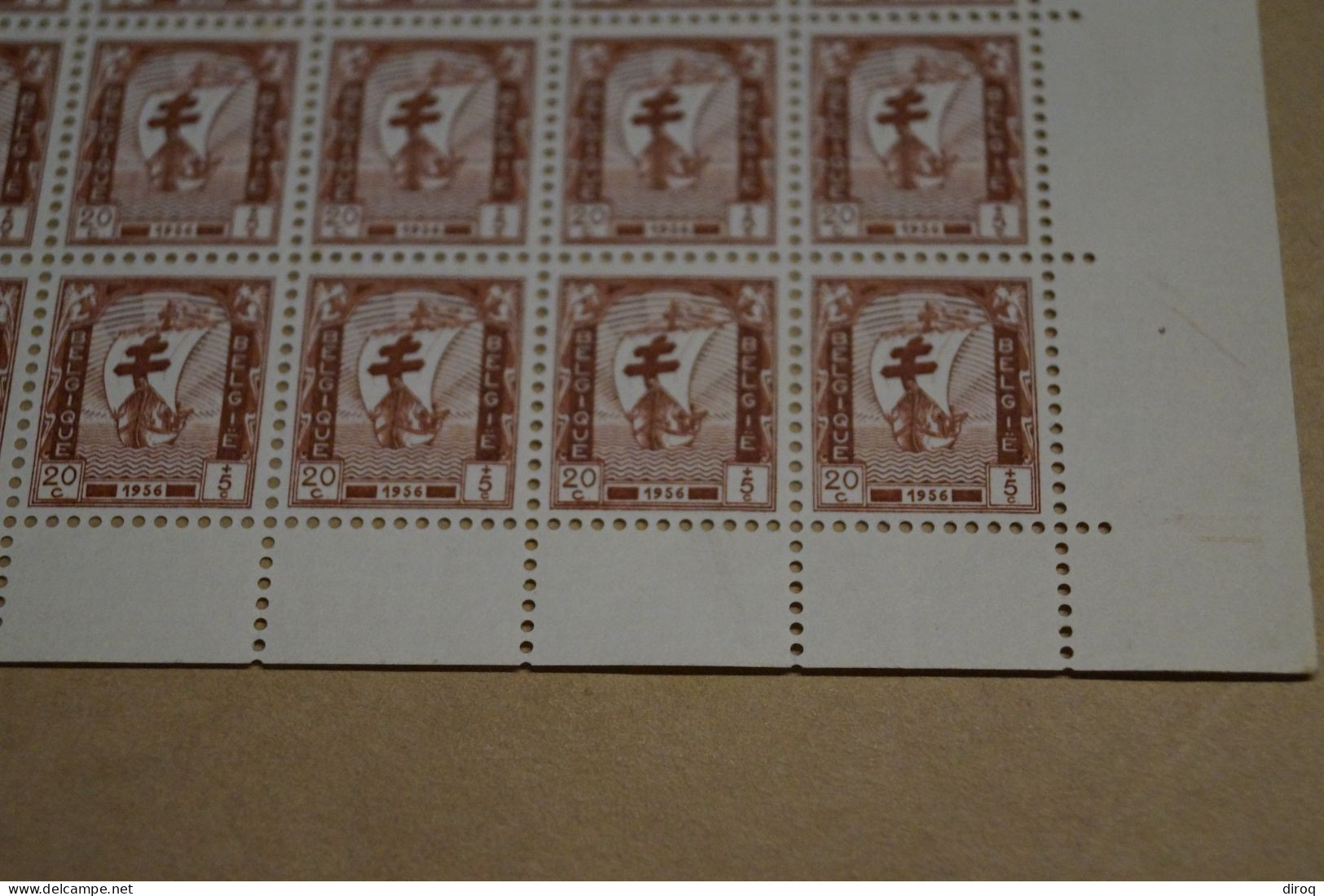 Oeuvres Antituberculeuses,20 Cent. + 5 Cent. ,feuille De 50 Timbres Neuf,1956 - Ongebruikt