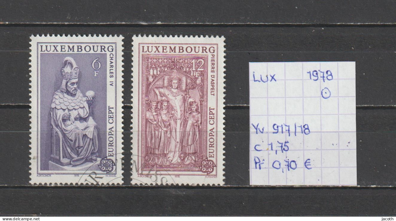 (TJ) Luxembourg 1978 - YT 917/18 (gest./obl./used) - Used Stamps