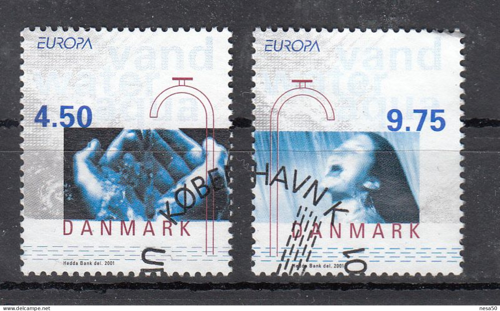Denemarken 2001 Mi Nr 1277 + 1278, Europa, Water - Used Stamps