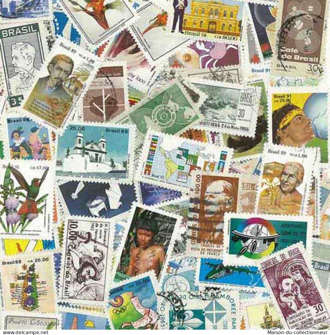 Collection De Timbres Bresil Oblitérés 100 Timbres Différents - Verzamelingen & Reeksen