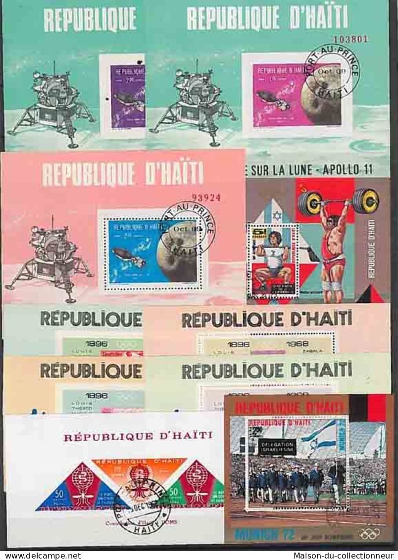 Collection De Timbres Haiti Oblitérés 5 Blocs-Feuillets Différents - Haïti