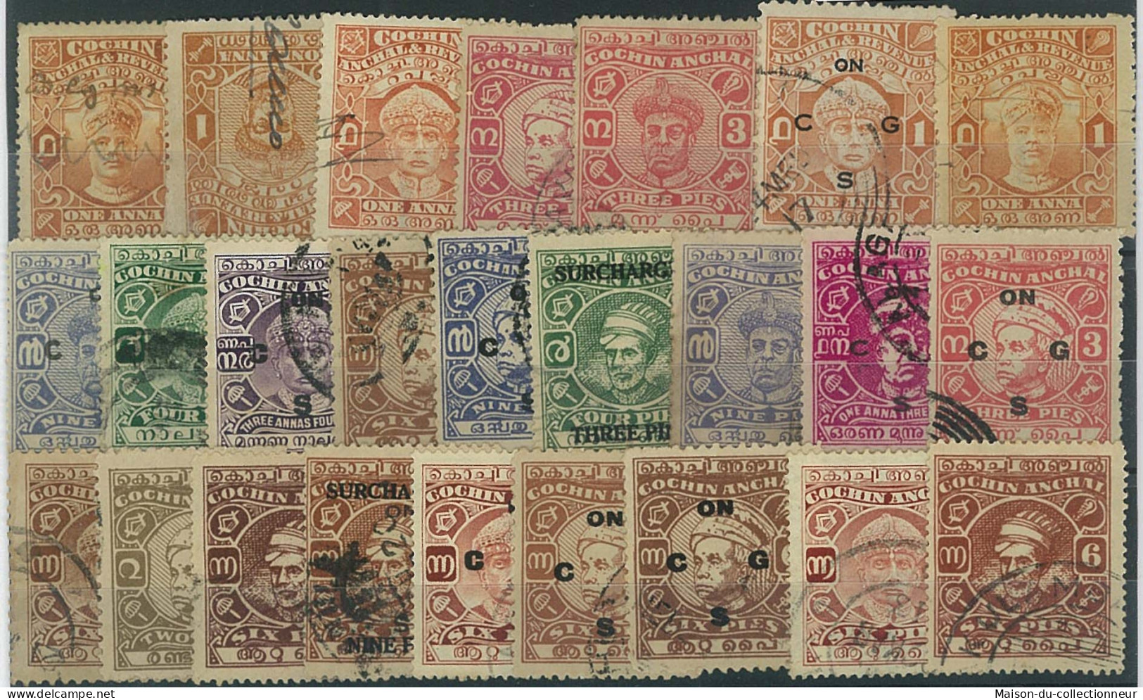 Collection De Timbres Cochin Oblitérés 50 Timbres Différents - Cochin