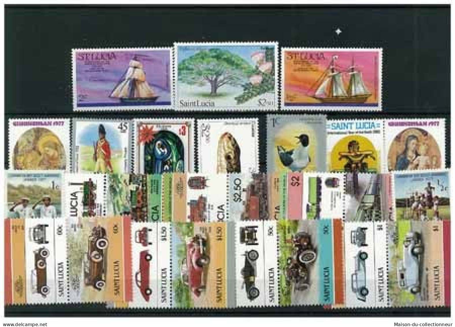 Collection De Timbres Ste Lucie Oblitérés 100 Timbres Différents - St.Lucie (1979-...)