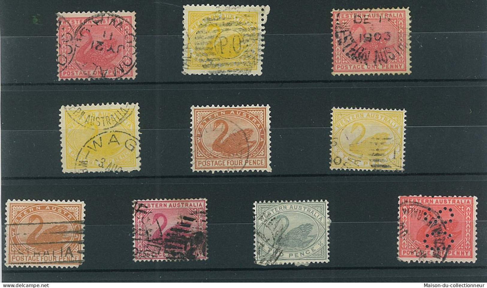 Collection De Timbres Australie Occidentale Oblitérés 10 Timbres Différents - Verzamelingen