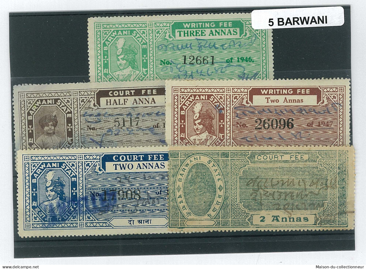 Collection De Timbres Barwani Oblitérés 5 Timbres Différents - Barwani