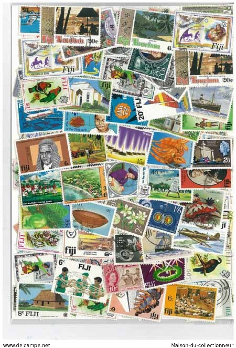 Collection De Timbres Fidji Oblitérés 100 Timbres Différents - Fidji (1970-...)