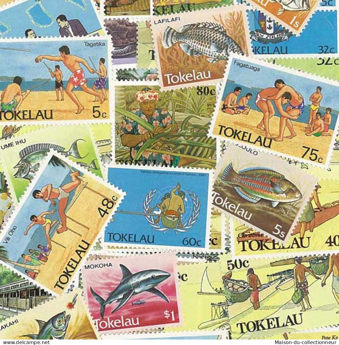 Collection De Timbres Tokelau Oblitérés 100 Timbres Différents - Tokelau