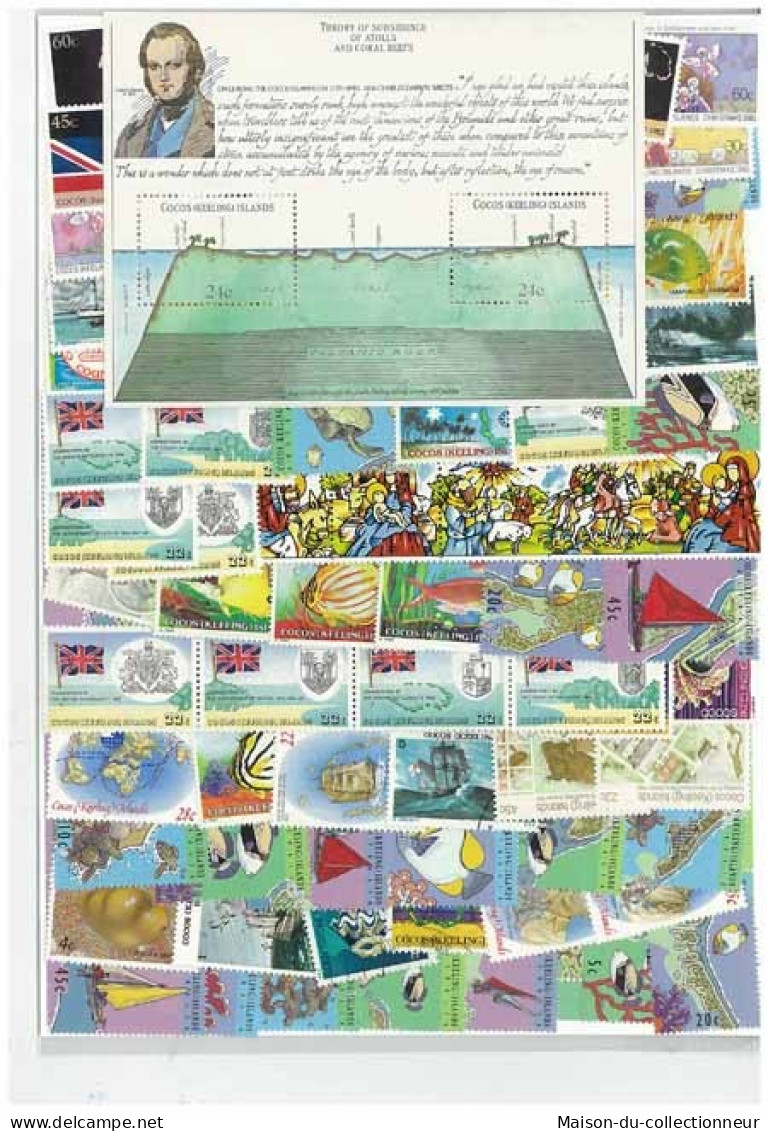Collection De Timbres Cocos Keeling Oblitérés 100 Timbres Différents - Kokosinseln (Keeling Islands)