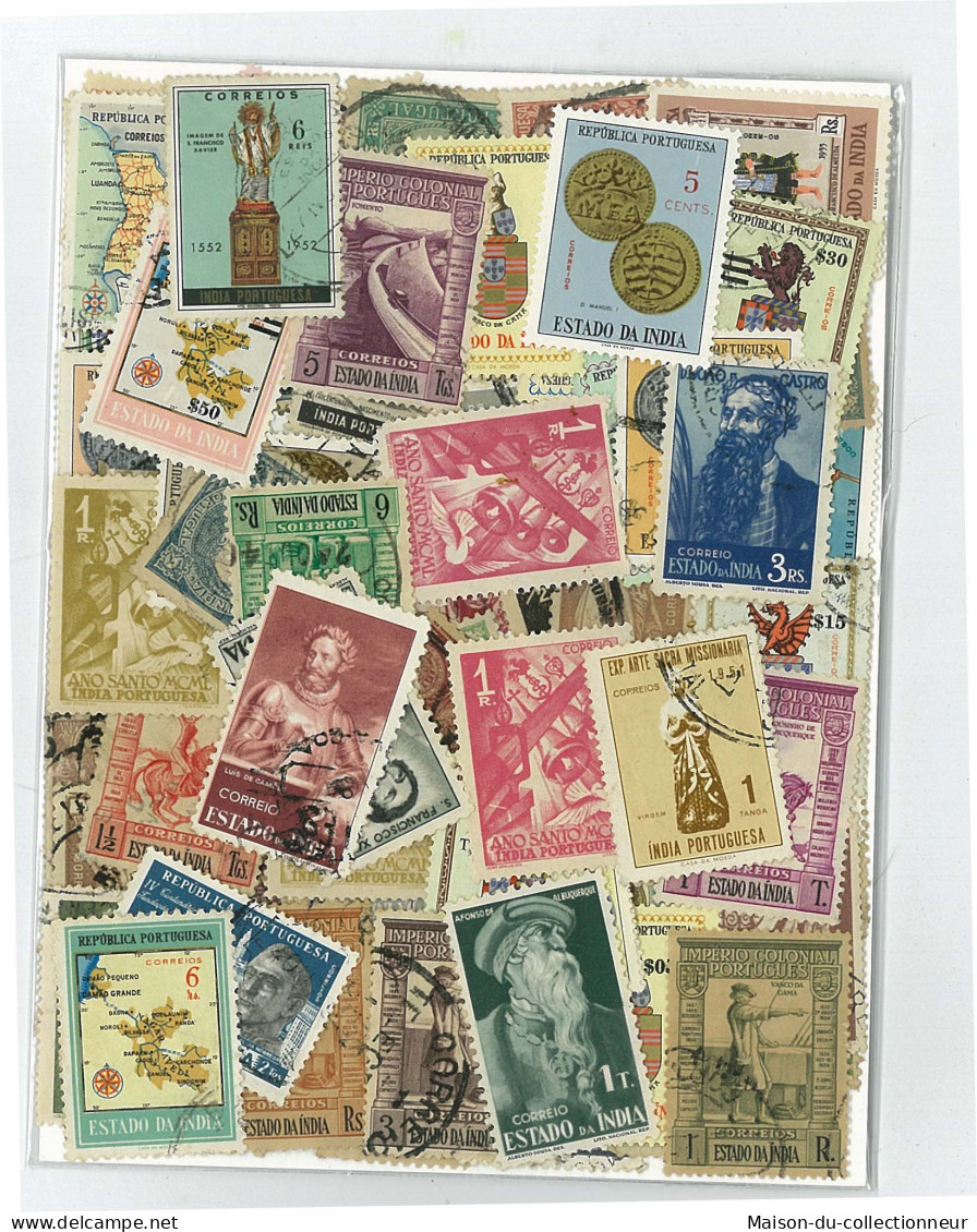 Collection De Timbres Inde Portugaise Oblitérés 100 Timbres Différents - Verzamelingen & Reeksen