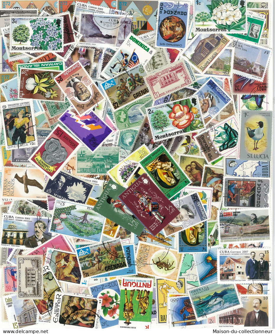 Collection De Timbres Antilles Oblitérés 500 Timbres Différents - Antilles