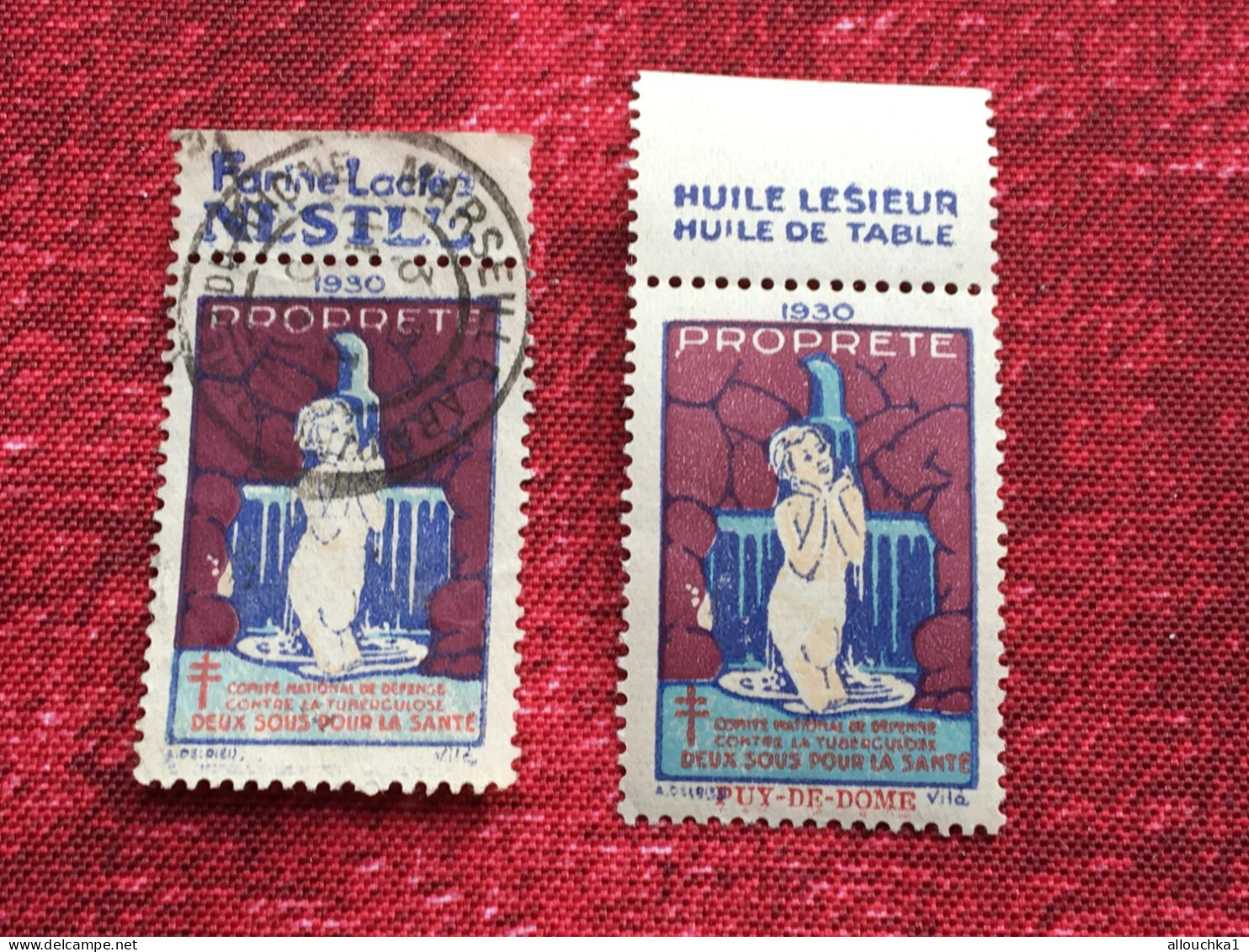 1930-Antituberculeux Contre La Tuberculose-2 Timbres Neuf **& (o)Vignette Sanitaire-Erinnophilie-[E]Stamp-Sticker-Viñeta - Antituberculeux