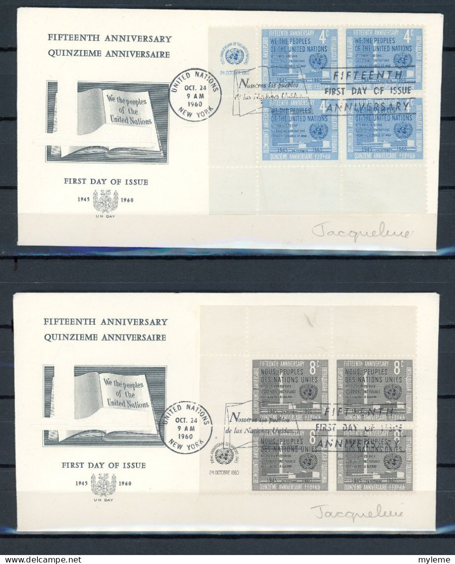 AX3a-5 Nations Unies Entier Postal N° 80 + 81   Saisir !!! - FDC