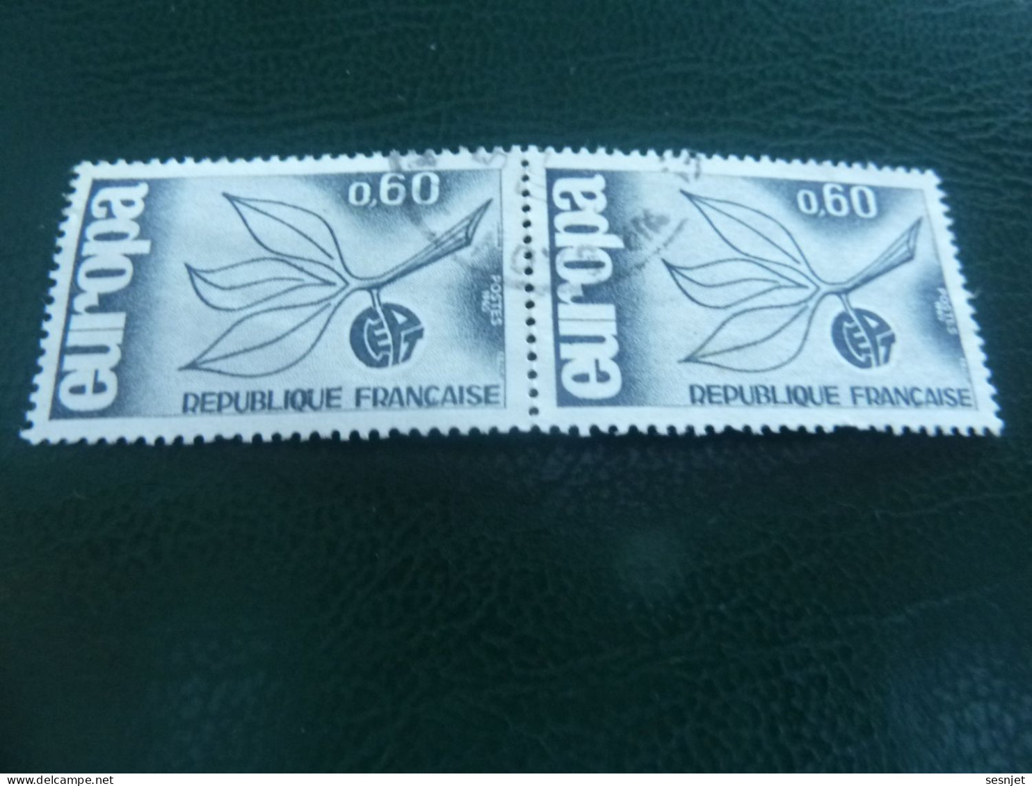 Europa - 60c. - Yt 1456 - Bleu-gris - Double Oblitérés - Année 1965 - - 1965