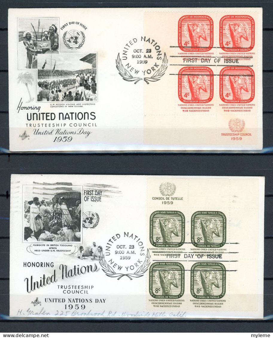 AX3a-5 Nations Unies Entier Postal N° 70 + 71   Saisir !!! - FDC