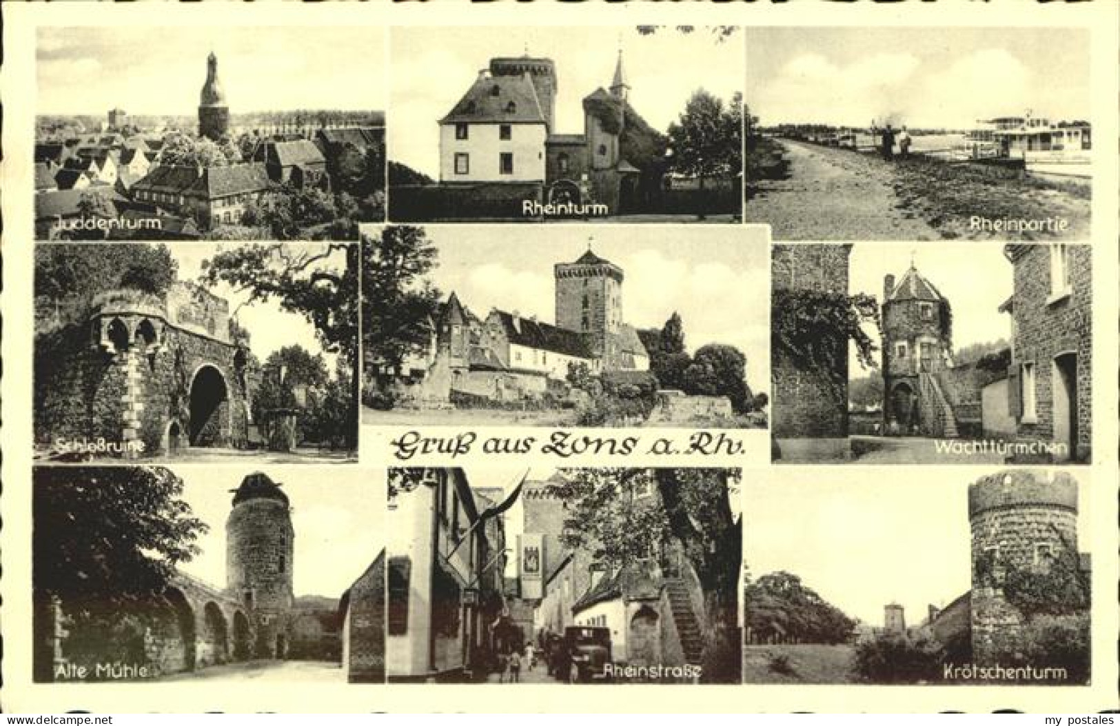 41356784 Zons Juddenturm Rheinturm Wachttuermchen Kroetschenturm Rheinstrasse Al - Dormagen