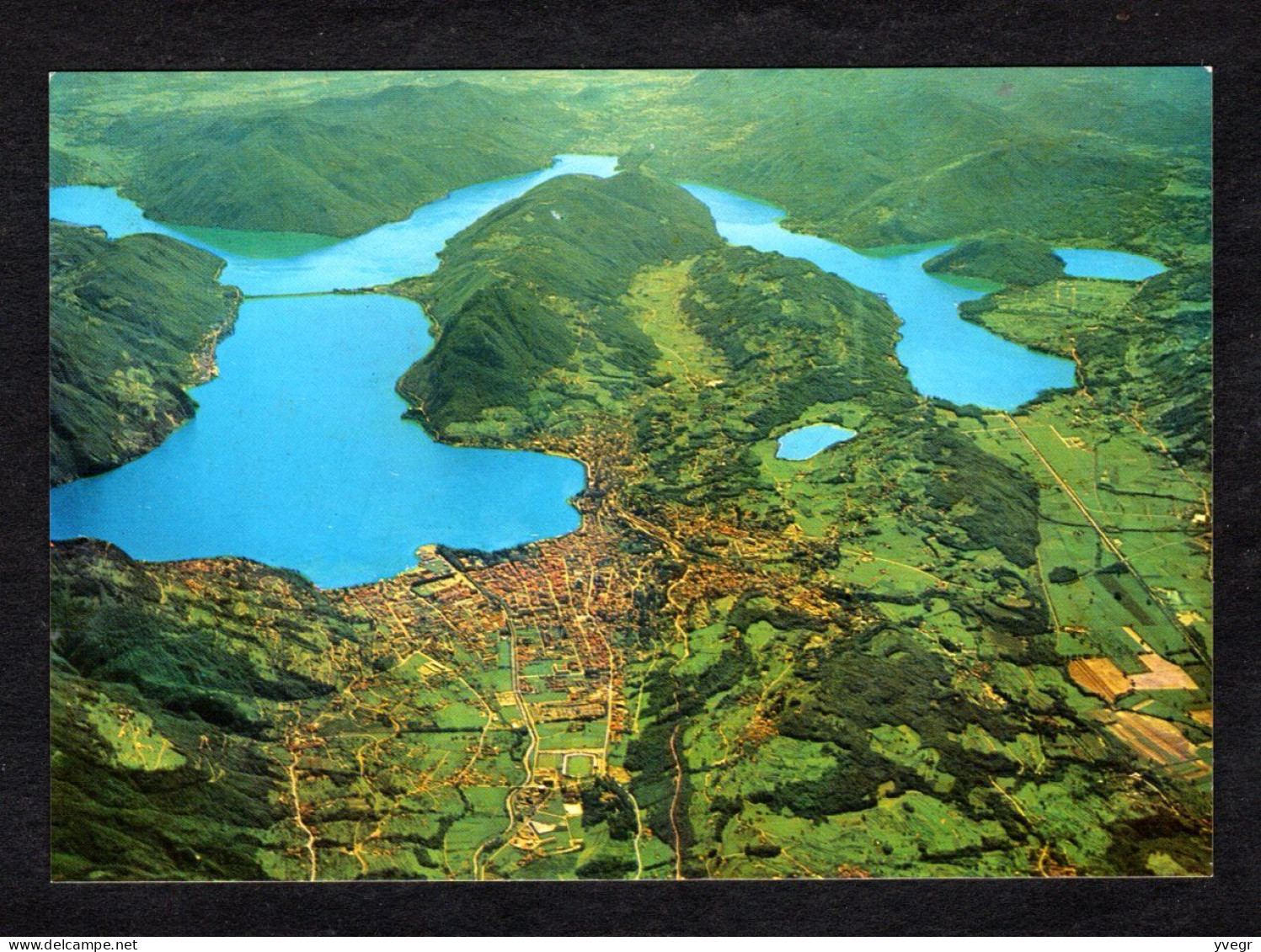 Suisse - N° 762 - Panorama Aereo Del Lago Di Lugano - Vue Aérienne Sur La Ville Et Sur Le Lac - Gandria 