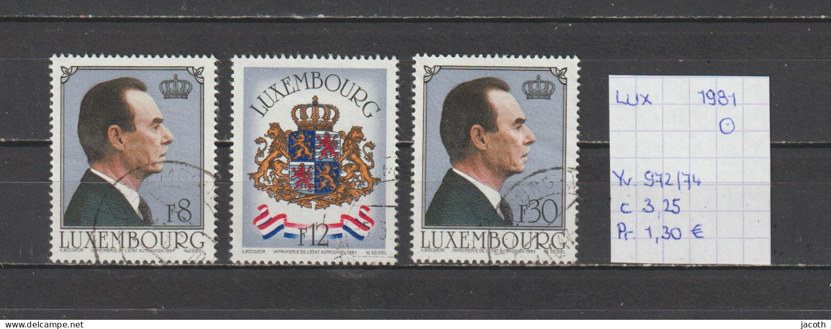 (TJ) Luxembourg 1981 - YT 972/74 (gest./obl./used) - Gebraucht