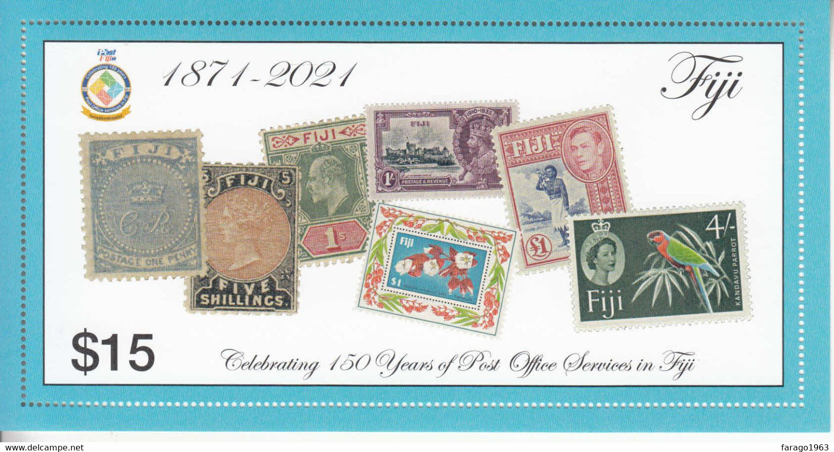 2021 Fiji Post Office Stamps On Stamps Souvenir Sheet MNH - Fidji (1970-...)