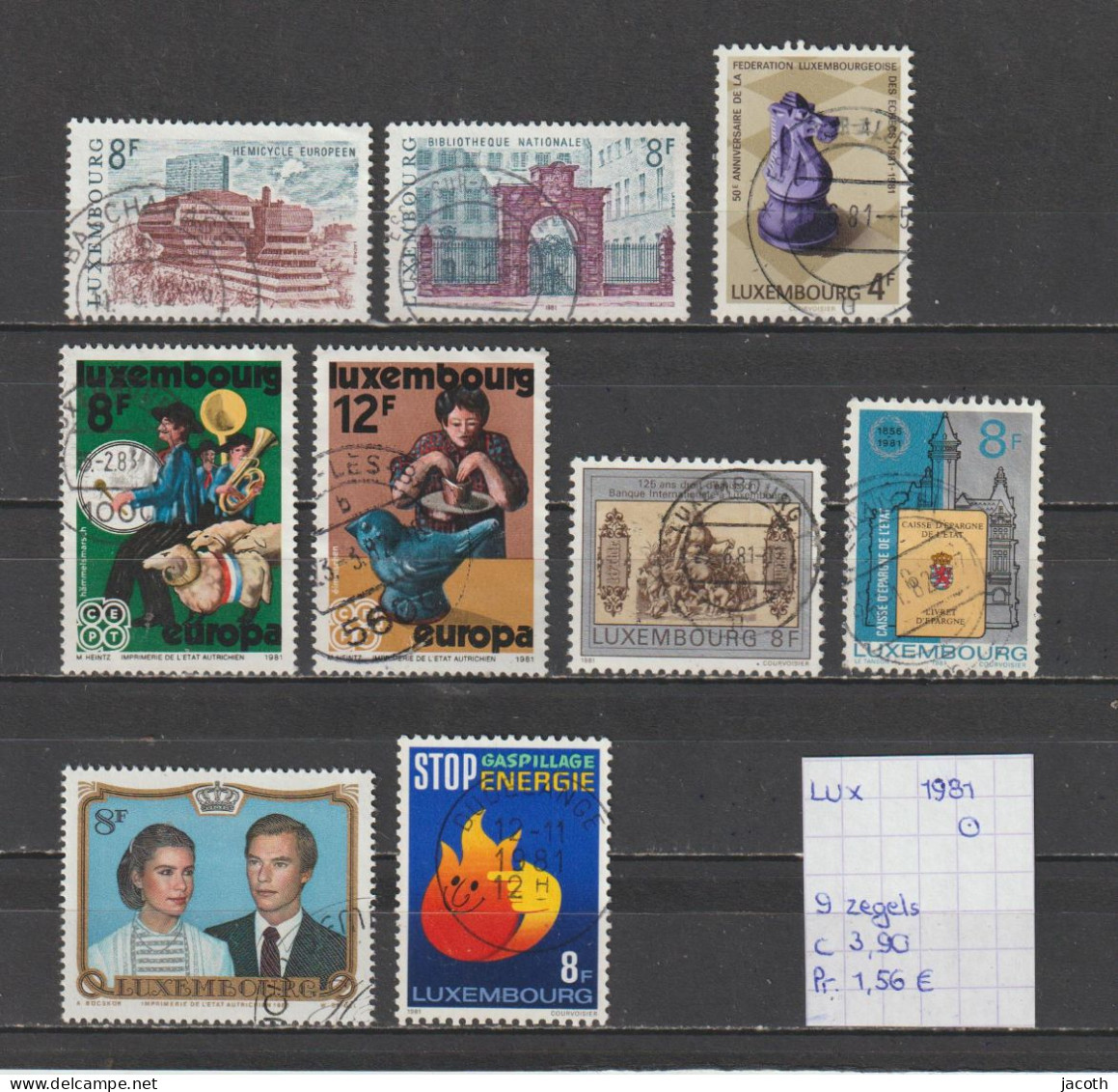 (TJ) Luxembourg 1981 - 9 Zegels (gest./obl./used) - Gebruikt