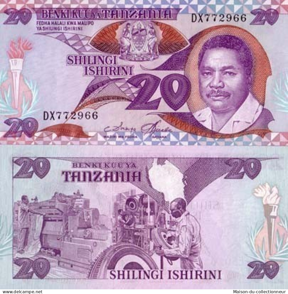 Billet De Collection Tanzanie Pk N° 15 - 20 Shilings - Tansania