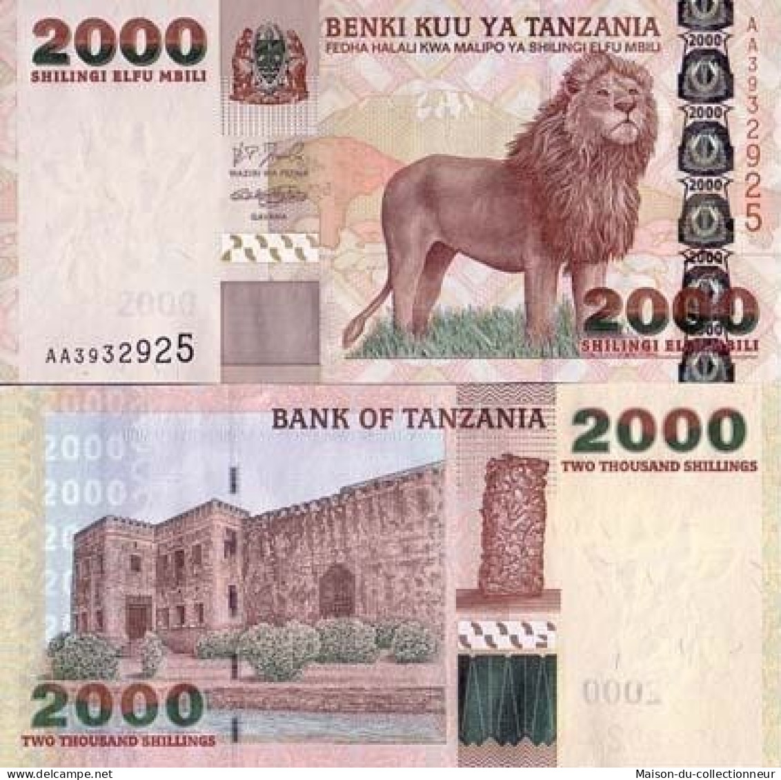 Billet De Collection Tanzanie Pk N° 37 - 2000 Shilings - Tanzanie