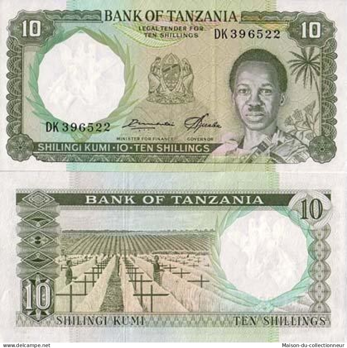 Billet De Collection Tanzanie Pk N°  2 - 10 Shilings - Tansania