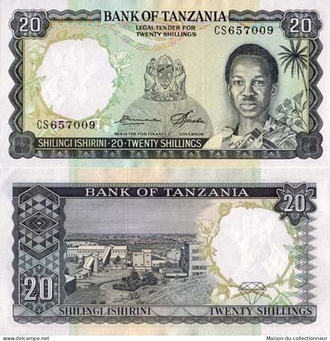 Billets Collection Tanzanie Pk N°  3 - 20 Shilings - Tanzania