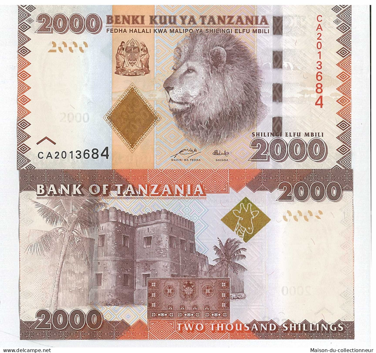 Billets Banque Tanzanie Pk N° 42 - 2000 Shilings - Tanzanie
