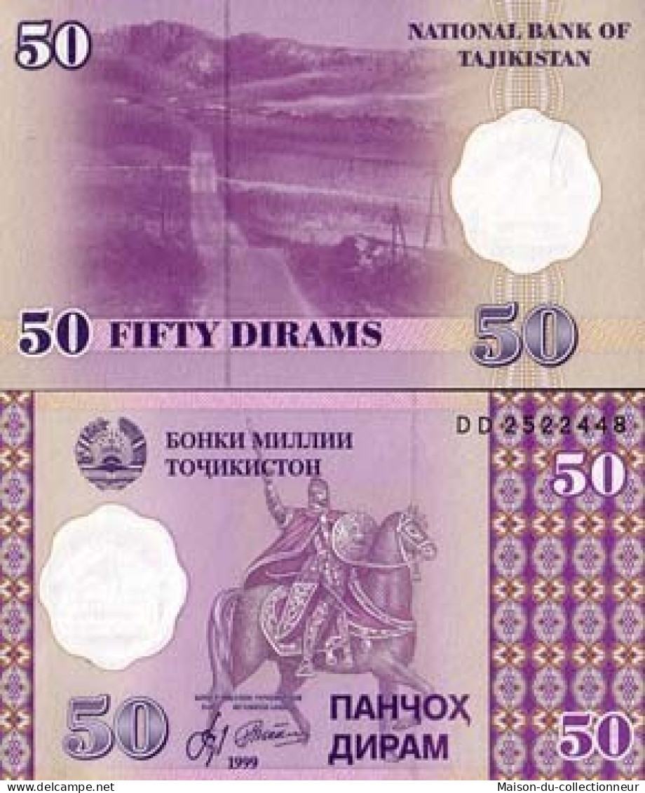 Billet De Banque Tadjikistan Pk N° 13 - 50 Dirams - Tadschikistan