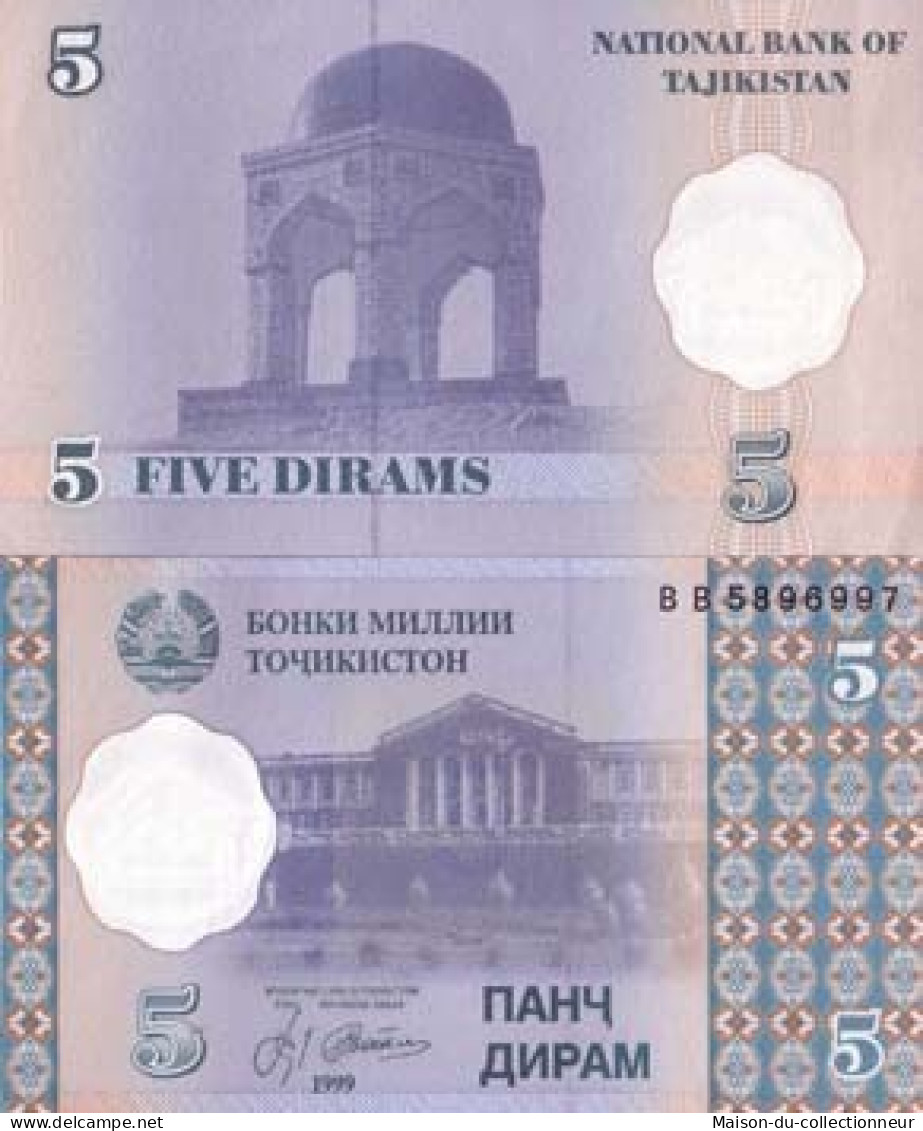 Billet De Banque Tadjikistan Pk N° 11 - 5 Dirams - Tajikistan