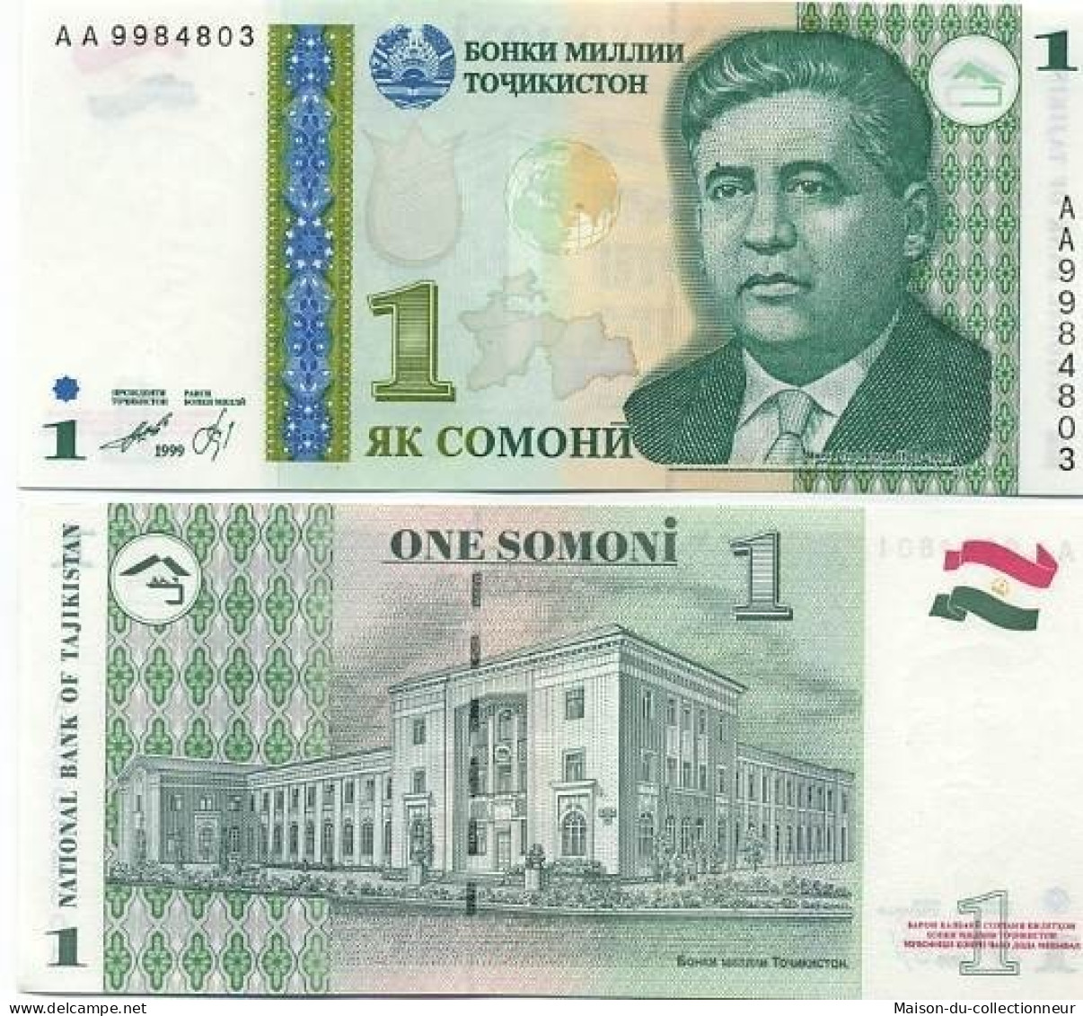 Billets De Banque Tadjikistan Pk N° 14 - 1 Somoni - Tadzjikistan