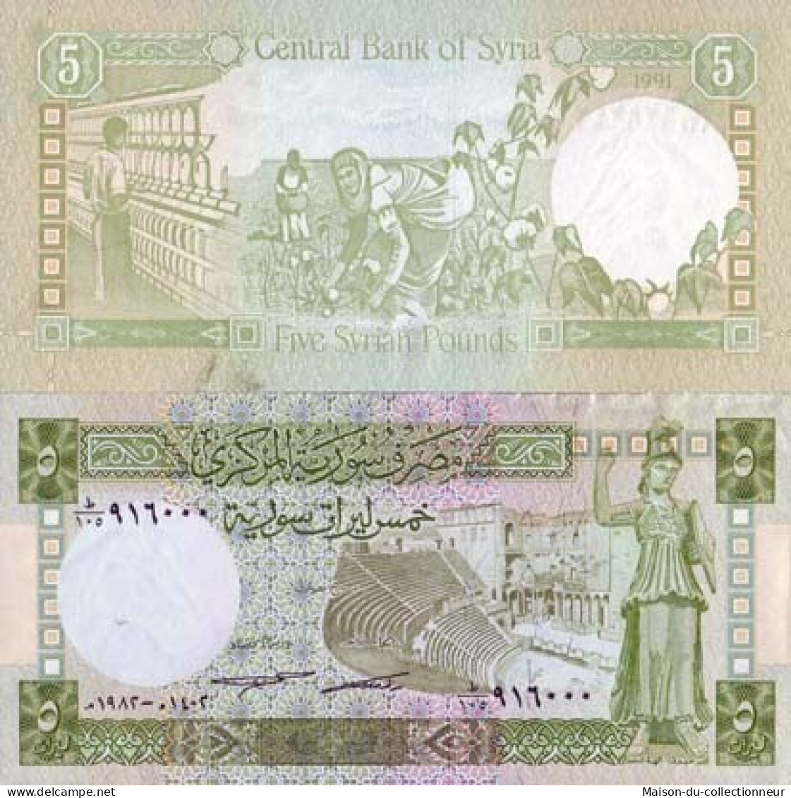 Billet De Collection Syrie Pk N° 100 - 5 Pounds - Siria