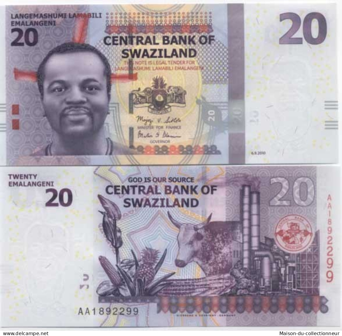 Billets De Banque Swaziland Pk N° 37 - 20 Lilangeni - Swasiland