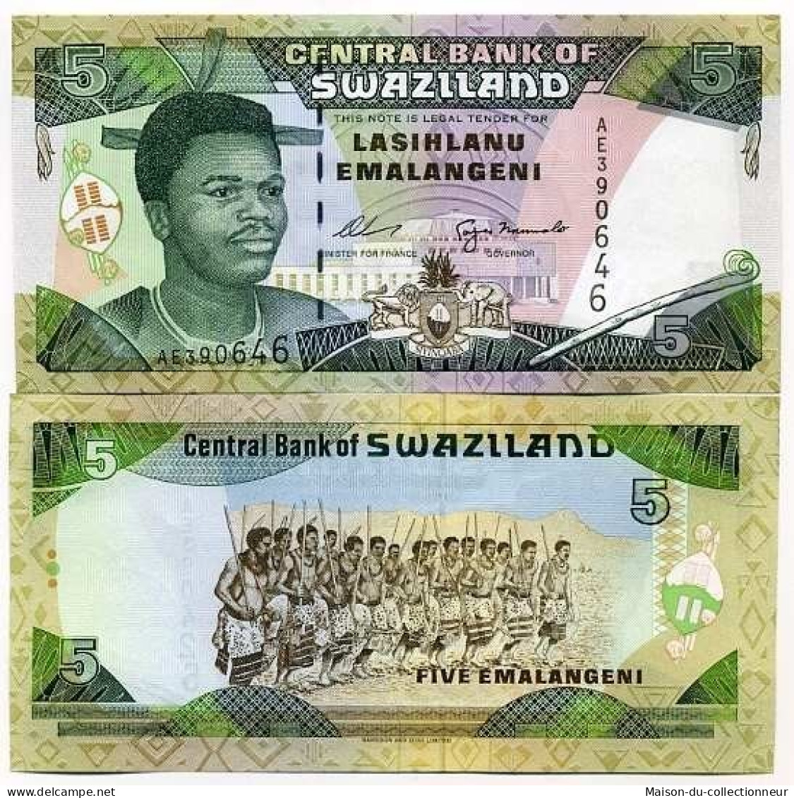 Billet De Collection Swaziland Pk N° 23 - 5 Lilangeni - Swaziland