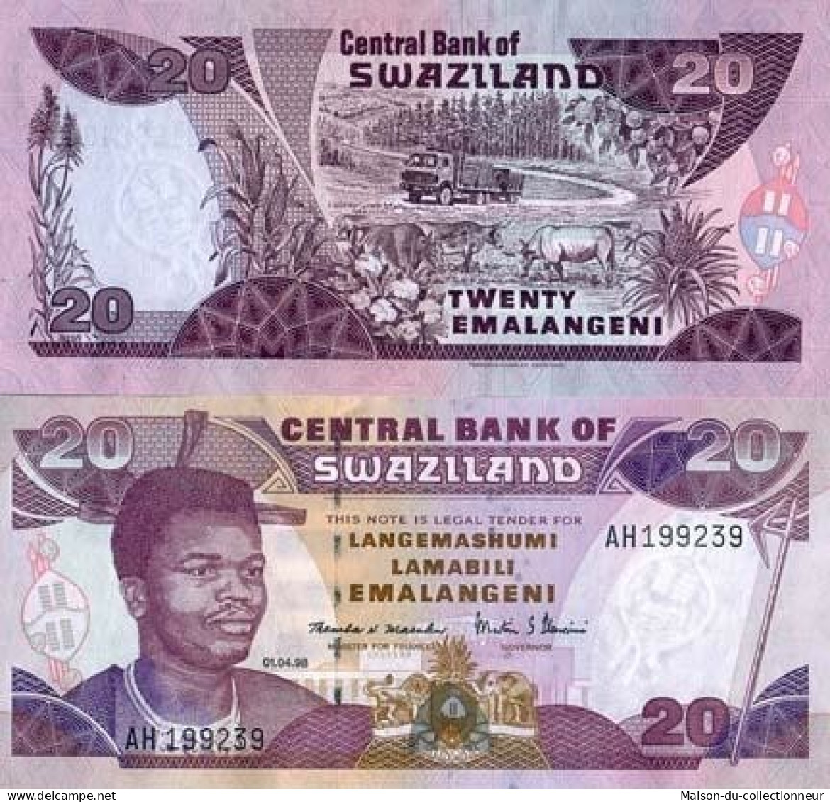 Billet De Collection Swaziland Pk N° 25 - 20 Lilangeni - Swasiland