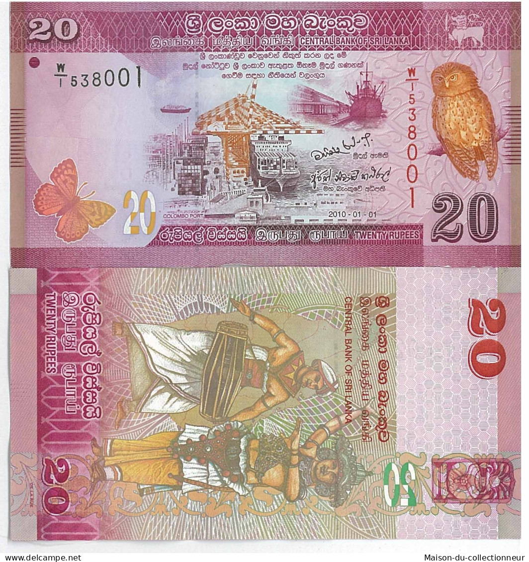 Billet De Collection Sri Lanka Pk N° 123 - 20 Rupees - Sri Lanka