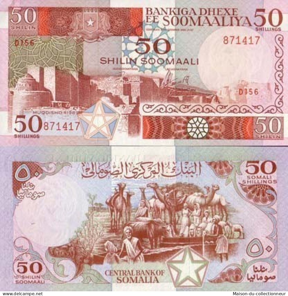 Billet De Banque Somalie Pk N° 34 - 50 N. Shillings - Somalia