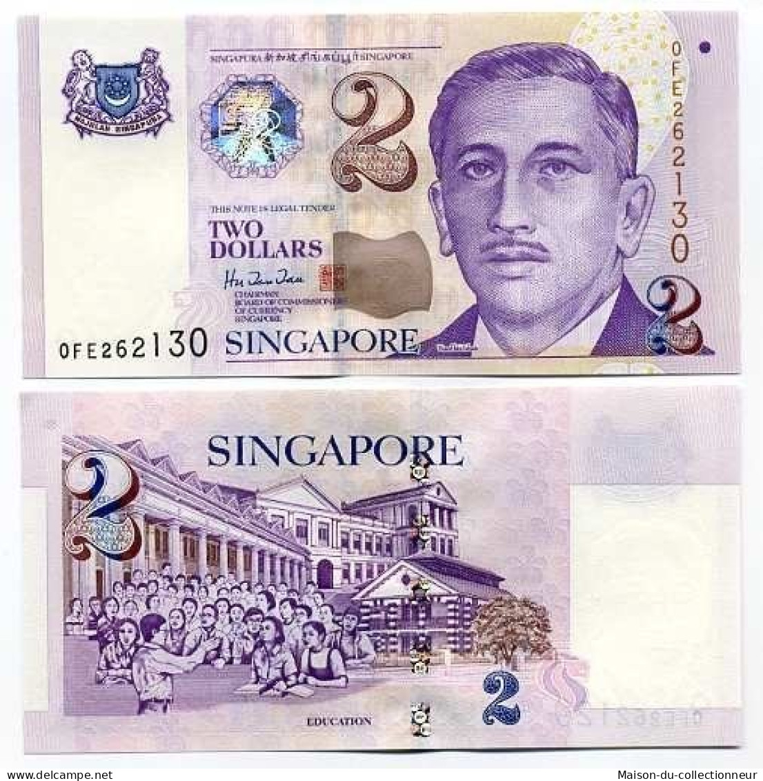 Billet De Collection Singapour Pk N° 38 - 2 Dollar - Singapore