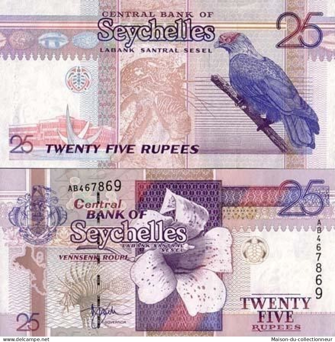 Billet De Collection Seychelles Pk N° 37 - 25 Ruppes - Seychelles