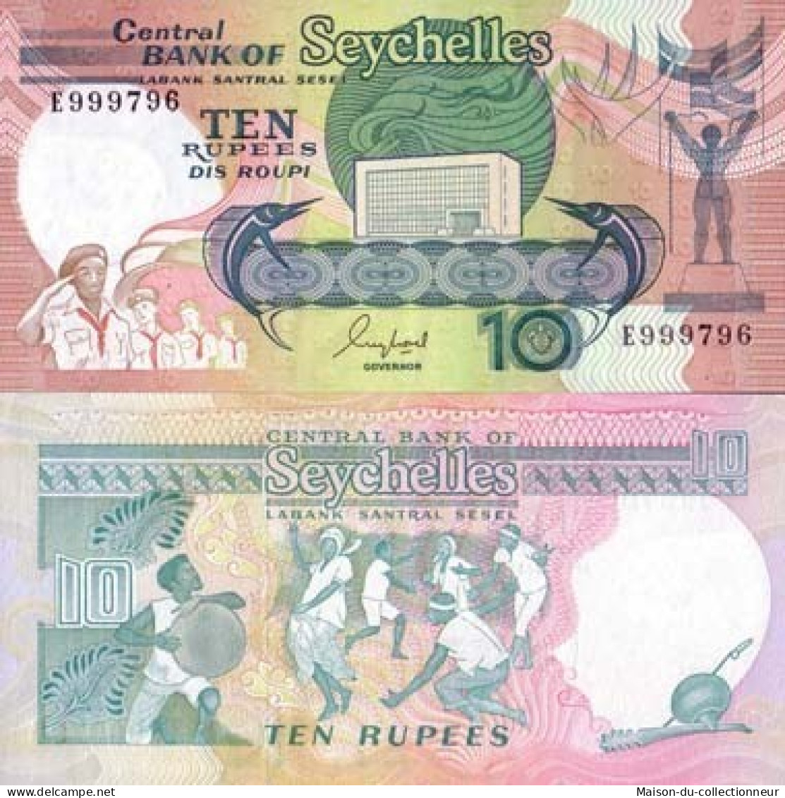 Billets De Banque Seychelles Pk N° 32 - 10 Ruppes - Seychellen