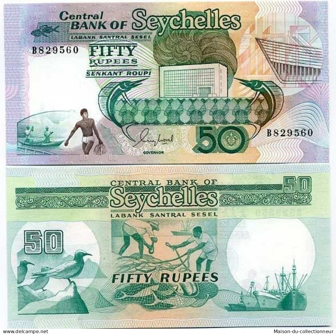 Billets Banque Seychelles Pk N° 34 - 50 Ruppes - Seychelles