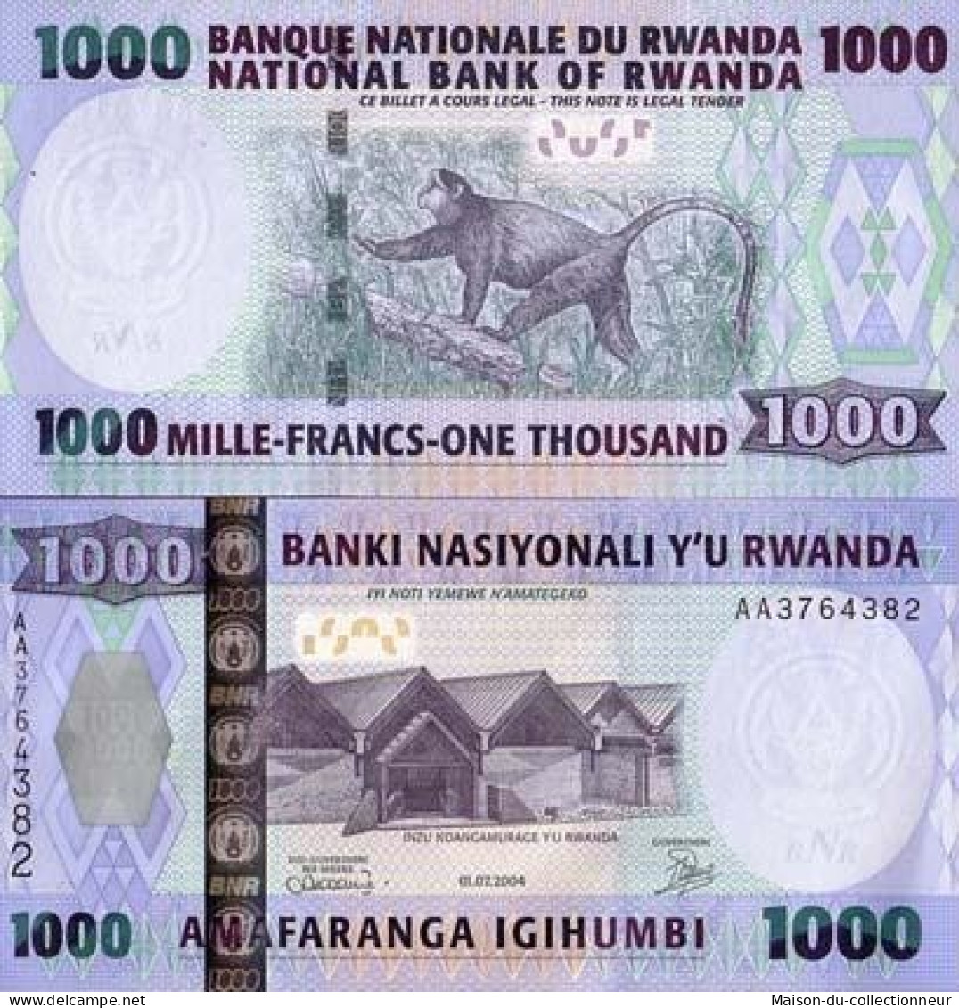 Billet De Banque Rwanda Pk N° 31 - 1000 Francs - Rwanda