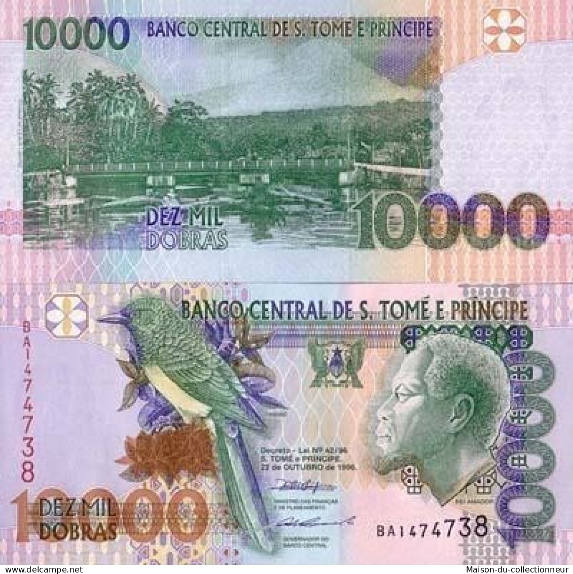 Billets Banque Saint Thomas & Prince Pk N° 66 - 10000 Dobras - Sao Tomé Et Principe