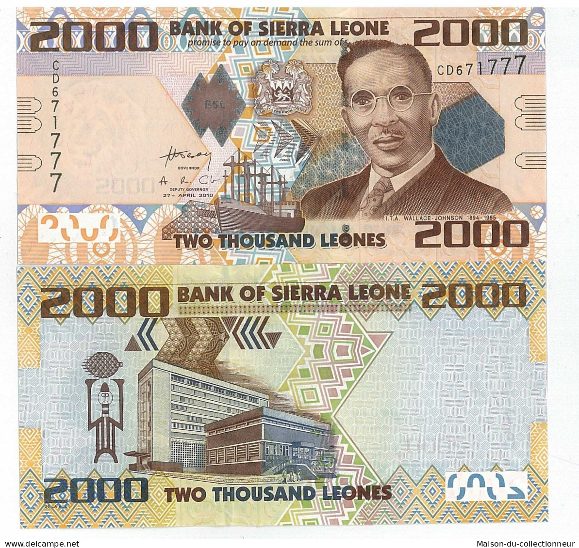 Billets De Banque Sierra Leone Pk N° 31 - 2000 Leones - Sierra Leone