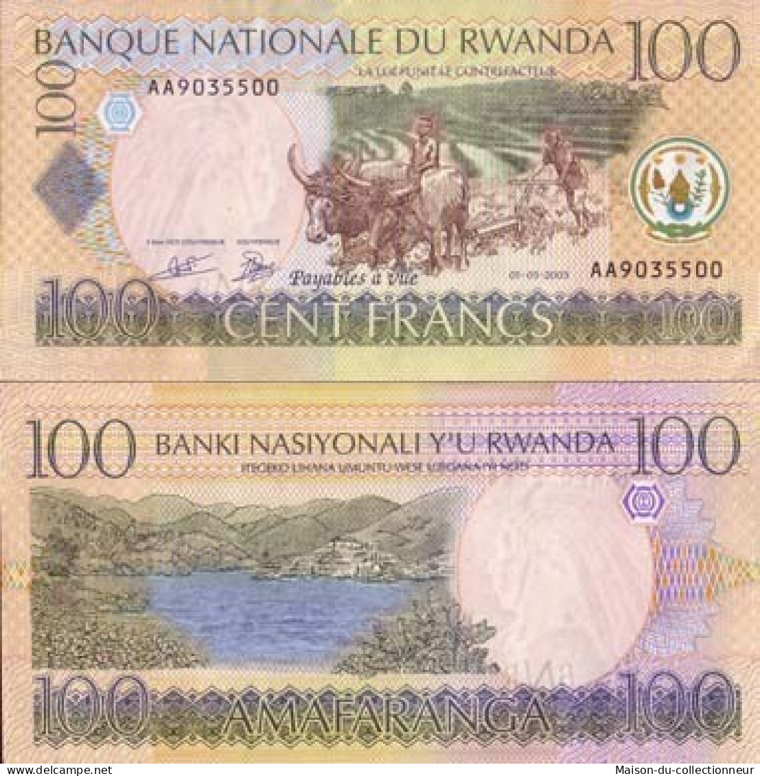 Billets Collection Rwanda Pk N° 29 - 100 Francs - Ruanda